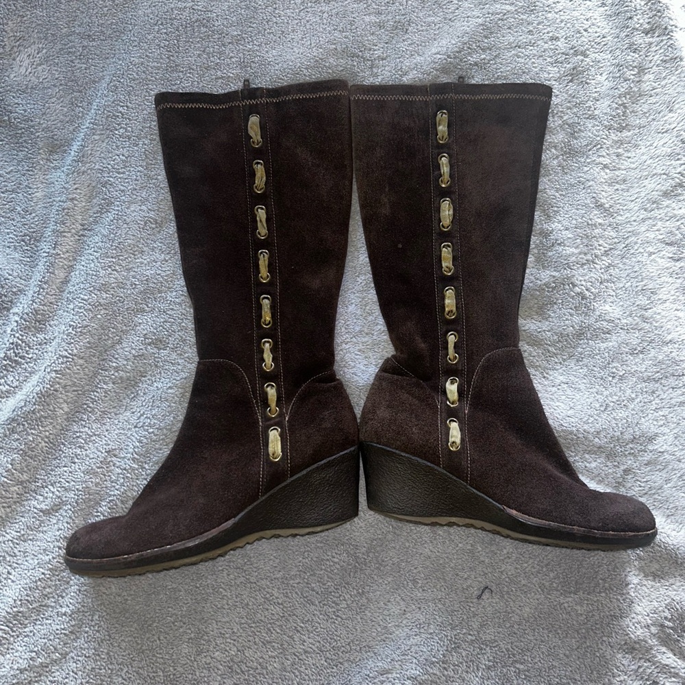 AEROSOLES Dark Brown Wedge Boots